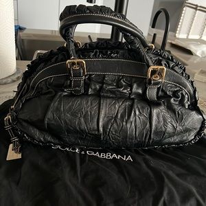 NWT Dolce Gabbana bag crinkled leather 17 by 9 “with dust bag